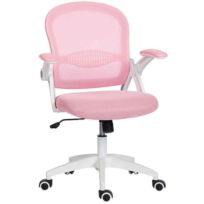 Fauteuil bureau - Zephmum - ergonomique réglable dossier mesh assise rembourrée 65 5x61 5x88-97 5 cm rose