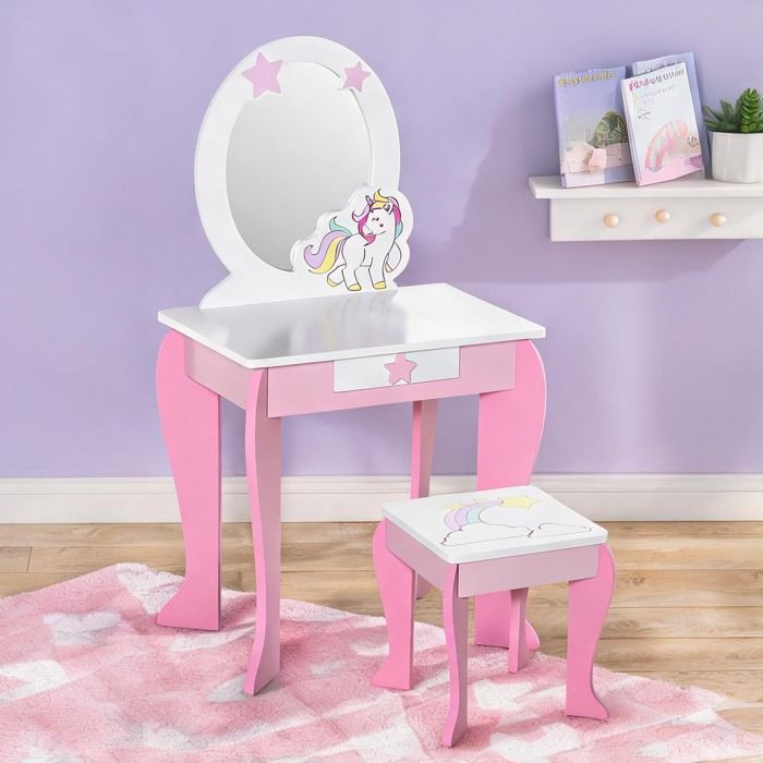 Kids Beds with MDF rose pairing tabouret et tiroir with 19.3 x 13.4 x 35.4 in and Rose Bois