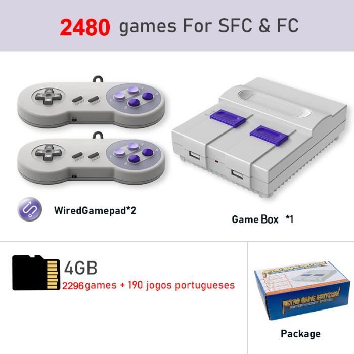 Console Rétro Gaming HDMI 4K - 20000 Jeux + 2 Manettes Sans Fil - Plug & Play