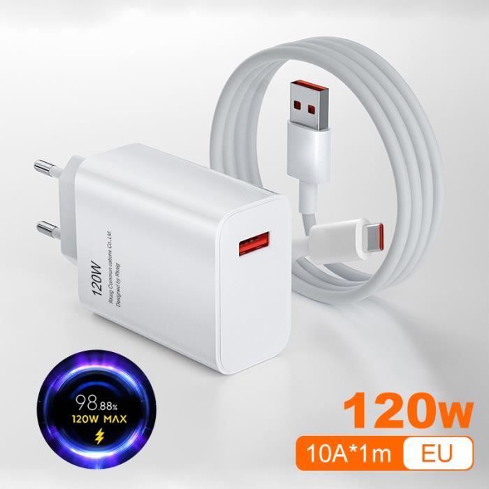Chargeur UE 120WChargeur USB C Ultra Lite pour Xiaomi, câble de charge super rapide, Mi 12