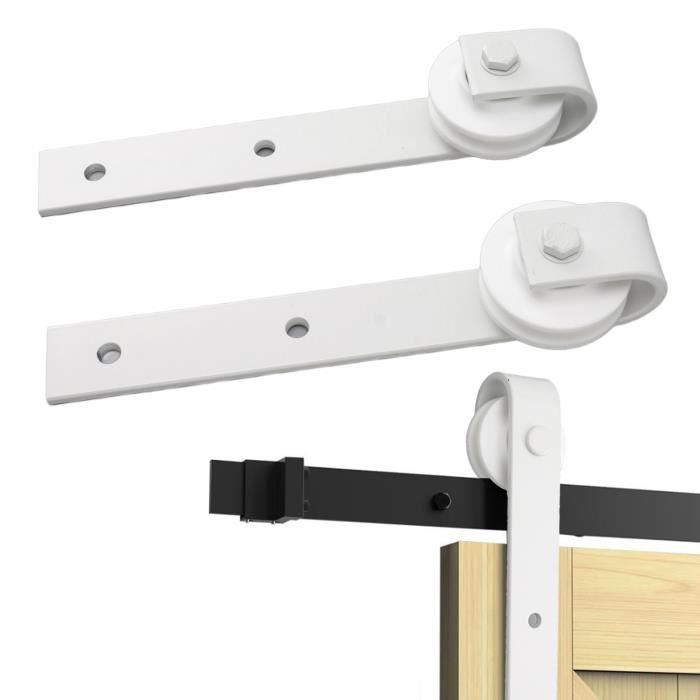 2 poignées de porte d'entrée BALTIC, Saillie réduite côté extérieur, Aluminium blanc mat entraxe 195 mm