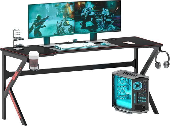 Bureau Gamer SOGESHOME 160 CM avec Tapis de Souris Complet