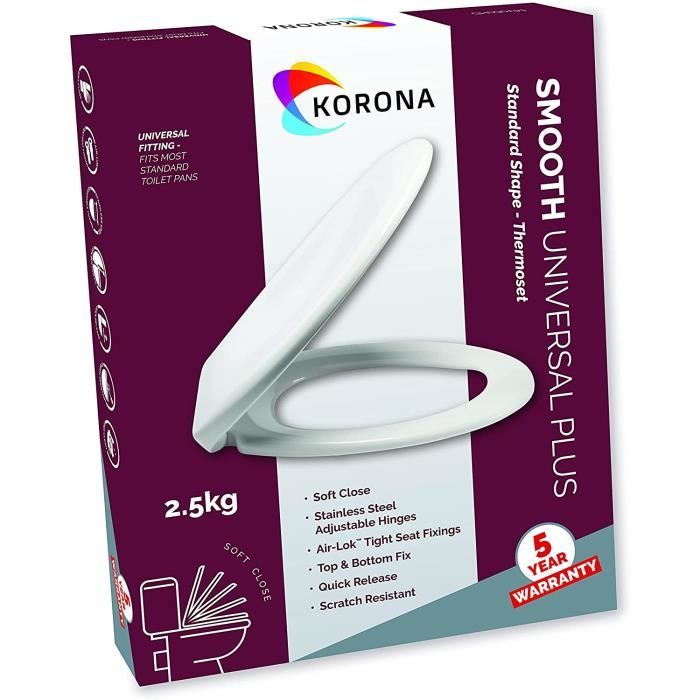 Korona v060l Soft Close Top Fix etall Scharnier WC-Sitz, weiß, 1,5 kg