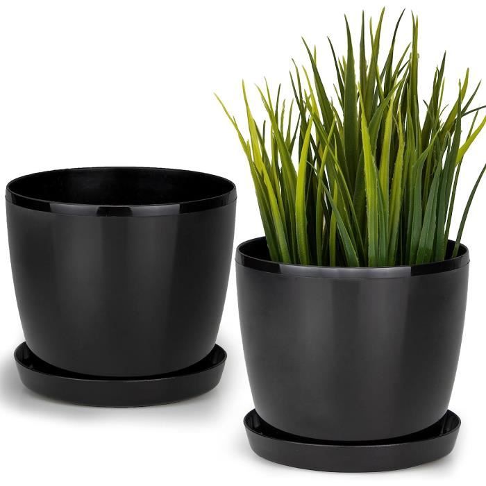 Lot De 3 Pots De Fleurs Ronds En Plastique Mat - Vert Menthe - Diamètres 13, 15, 17 Cm - Intérieur/Extérieur