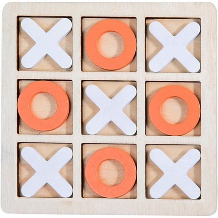 Jeu éducatif 2-en-1 : Tic-Tac-Toe Et Échecs – Puzzle Montessori Pour Enfants Et Adultes