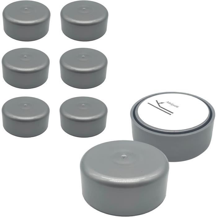 Pieds De Meuble Réglables 50mm X 150mm - Lot De 2, Couleur Argent/noir, Plastique Et Métal, Neufs
