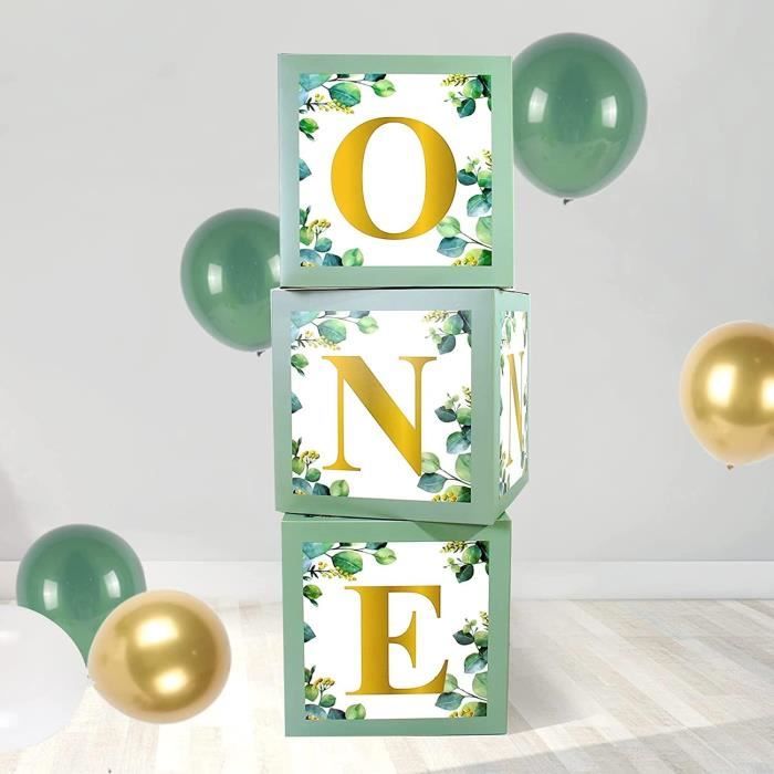 EXQULEG Kit Décoration Anniversaire Bébé 1 An - Garçon Ou Fille Avec Chapeau, Bannière Et Décorations