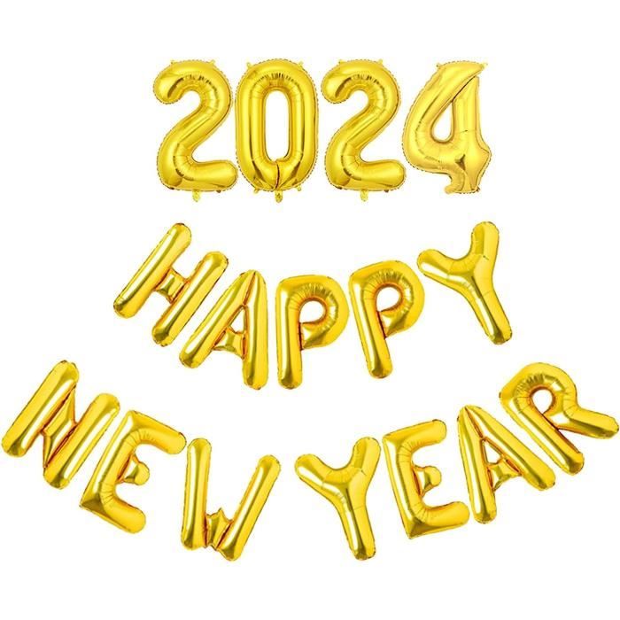 Ballon Gonflable Du Nouvel An 2024 Ballon En Forme De Chiffre Xxl Env. 70 Cm De Haut Décoration