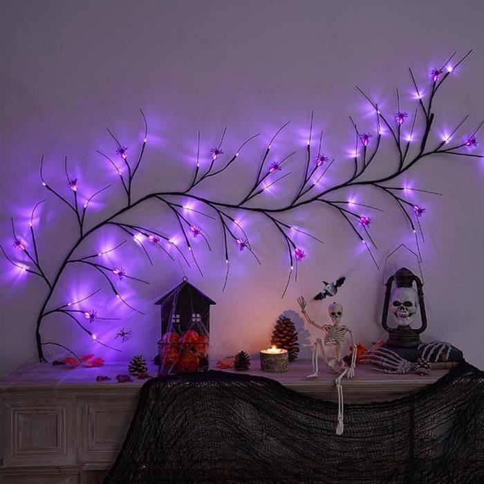 Guirlande Lumineuse Halloween 4 Mètres - 20 LED (citrouille, Fantôme, Araignée, Chat), étanche IP65