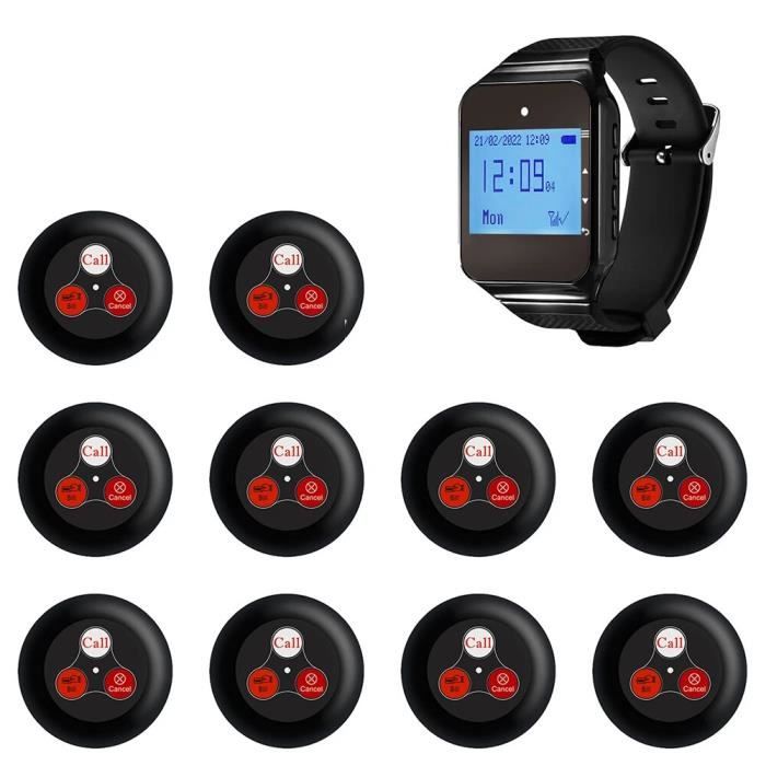 Système D’Alarme Sans Fil Pour Seniors – 3 Boutons SOS + 2 Bips Portables, Portée 150 M, Idéal Maison & Prévention Chutes