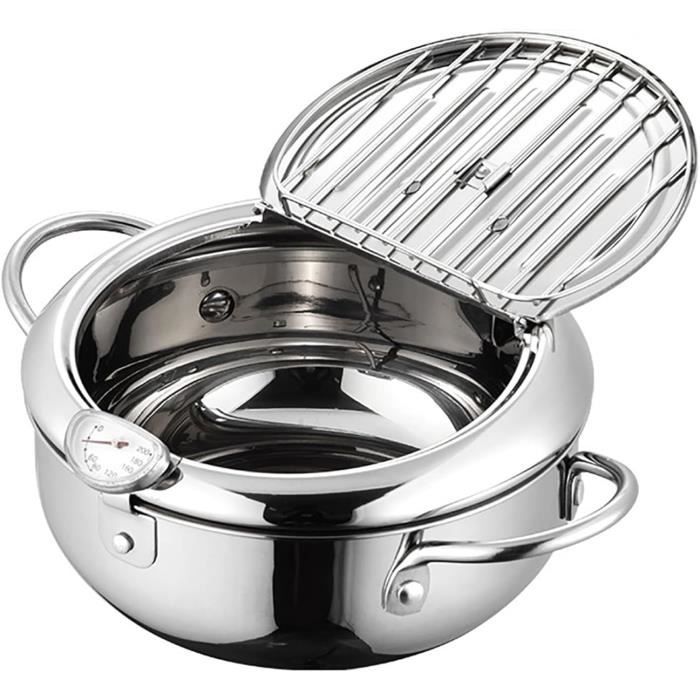 Mini Friteuse Acier Inoxydable Avec Panier - Poêle Friture Tempura Frites Maison