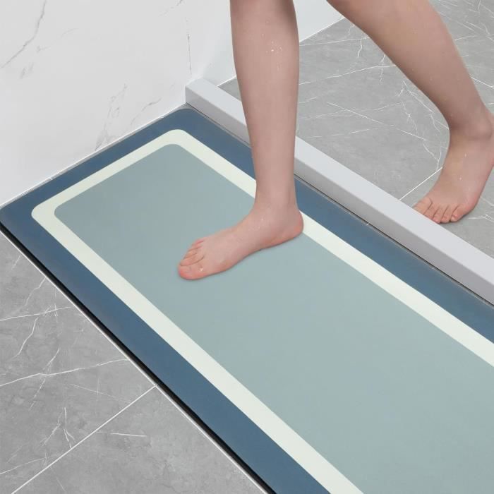 SFLXO Tapis De Bain 80x50cm Turquoise - Antidérapant Microfibre Absorbant