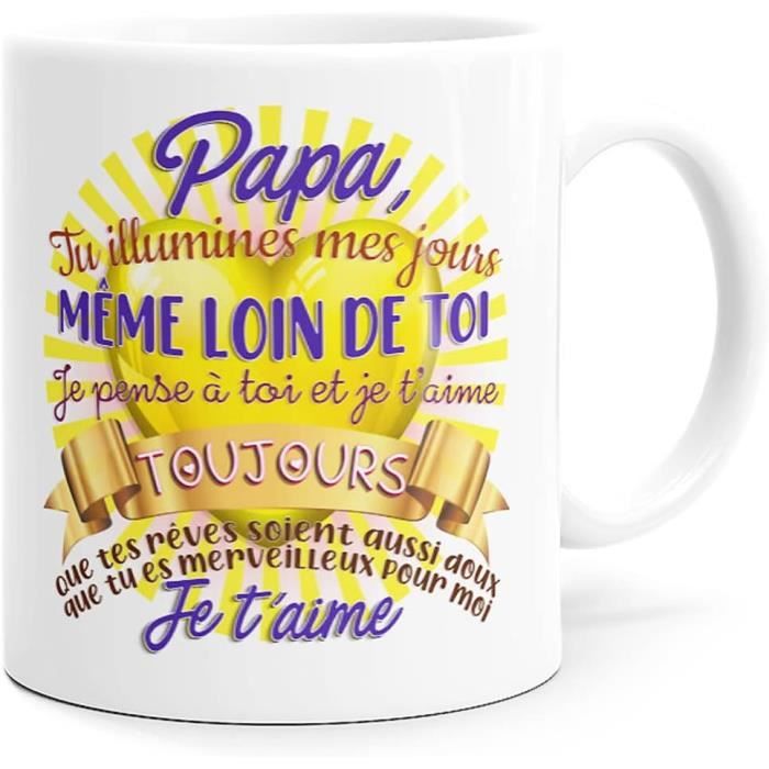 Mug Je t’aime Papa – cadeau Fête des Pères en céramique
