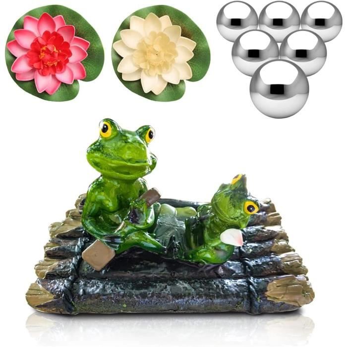 Figurines de grenouille décoratives amusantes et mignonnes en résine pour la maison, le bureau, la table, la salle de bain, ornement cadeau (grenouille assise sur les toilettes) (grenouille amateur de