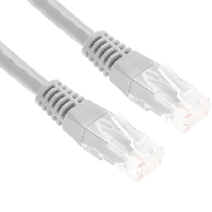 Câble Ethernet RJ45 CAT5e 20 Mètres Blanc - Haute Qualité, Pour Console, PC, Box Internet