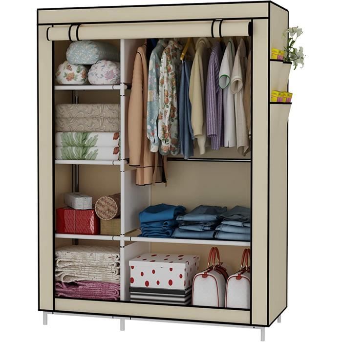 Armoire Toile Armoire Vêtements Rangement Organisateur Penderie de ...