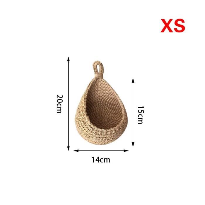 Panier Suspendu En Osier Fait Main - Pour Rangement Ail, Gingembre, Fruits, Décoration Murale Rustique (taille M, Beige)