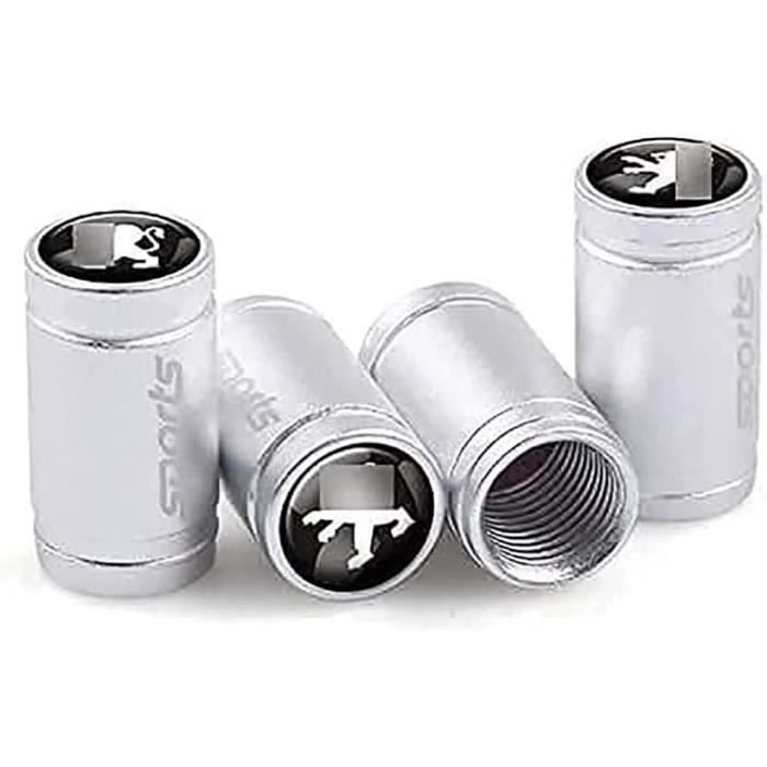 Bouchons Valve Pneu Rnitle Lot De 8 - Aluminium Noir - Antipoussière Universel - Joint Hexagonal
