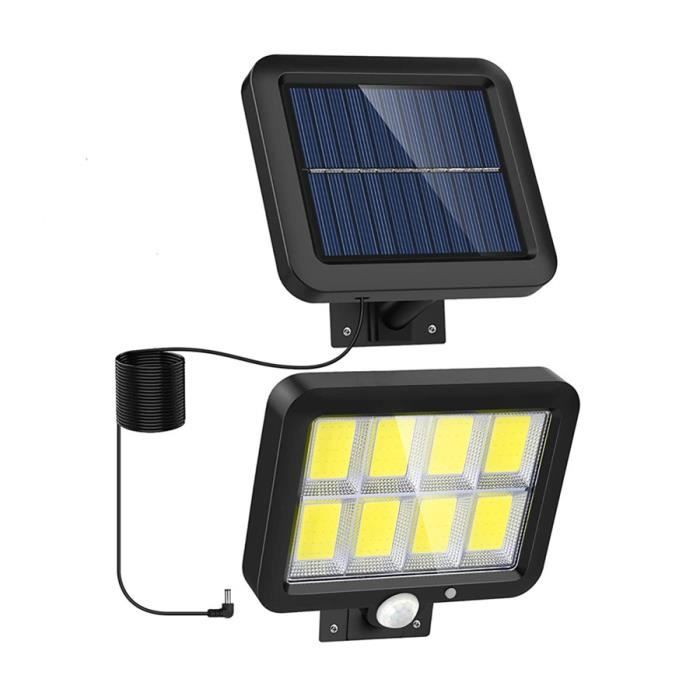 Lampe Solaire Exterieur 160 COB LED avec détecteur de mouvement, étanche IP65 pour garage, jardin, cour