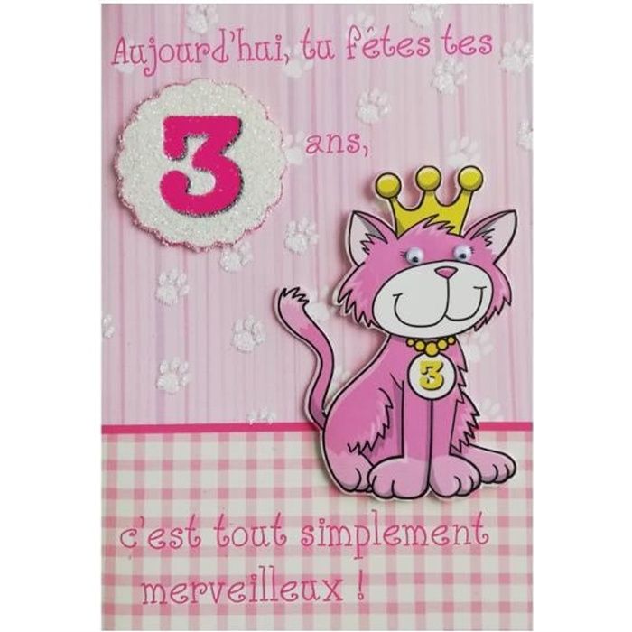 Carte De Voeux Enfant Anniversaire 3 Ans Fille Cdiscount Beaux Arts Et Loisirs Creatifs Carte De Voeux Enfant Anniversaire 3 Ans Fille Cdiscount Beaux Arts Et Loisirs Creatifs