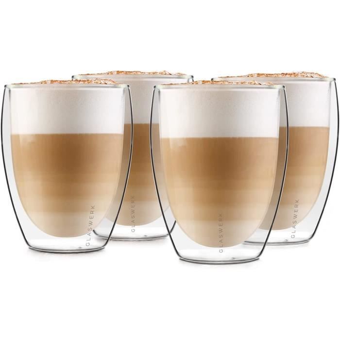 BEY-Verre double paroi à Latte Macchiato Design (4 x 330 ml) tasse a cafe  design Tasse double paroimug transparenttasse a the [98] - Cdiscount  Puériculture & Eveil bébé