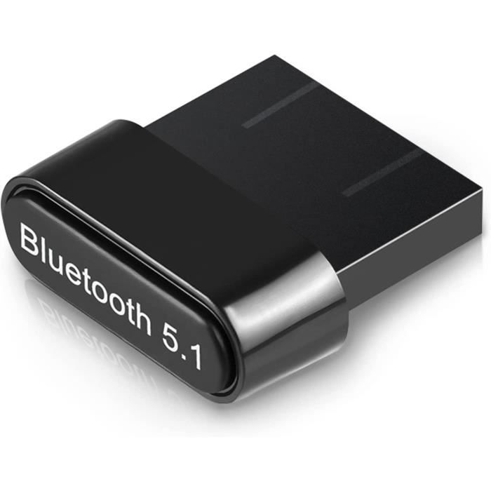 Dongle Bluetooth 5.1 USB Adaptateur Bluetooth, Clé Bluetooth Faible Latence pour Casque, Souris, Manette, Clavier, Tablette,