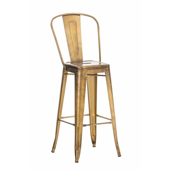 Tabouret de Bar - COLOMIEUX - Or - Métal - Style Classique