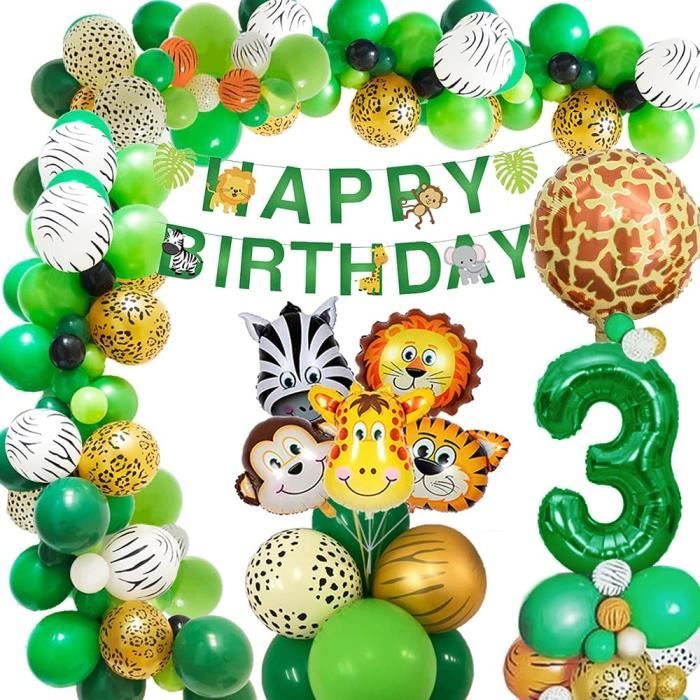 Jungle Decorations Anniversaire Fete Garcon 3 Ans Anniversaire 3 An Garcon Ballons Anniversaire3 An Animaux Avec Cdiscount Maison