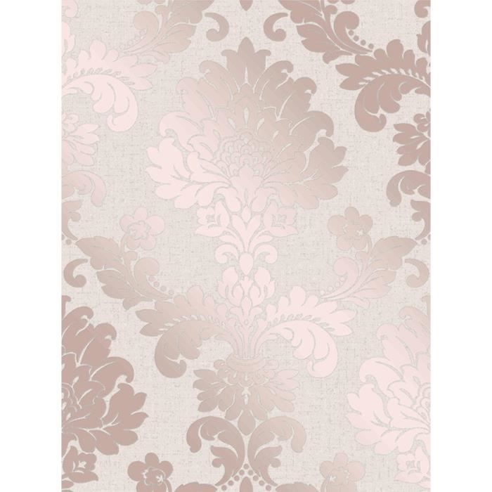 Quartz Peint Damasse Rose D Or Fin Decor Fd42204 Cdiscount Bricolage