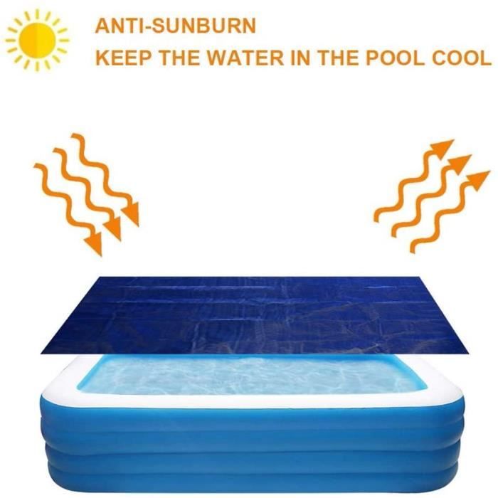 Bâche De Protection Piscine Rectangulaire 220x150cm - Couverture Anti-poussière Imperméable Pour Piscine Hors-Sol Tubulaire