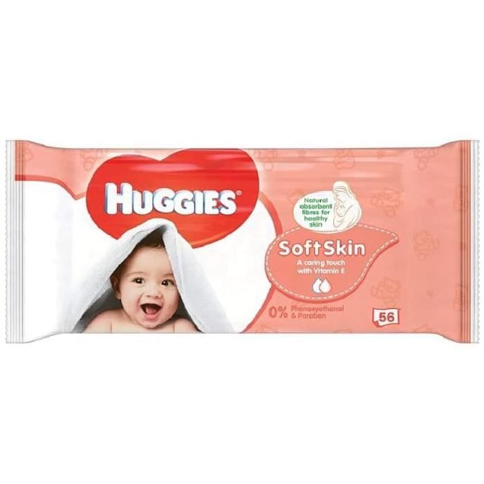 Lingettes et accessoires Huggies Soft Skin - Paquet de 56 lingettes 665733