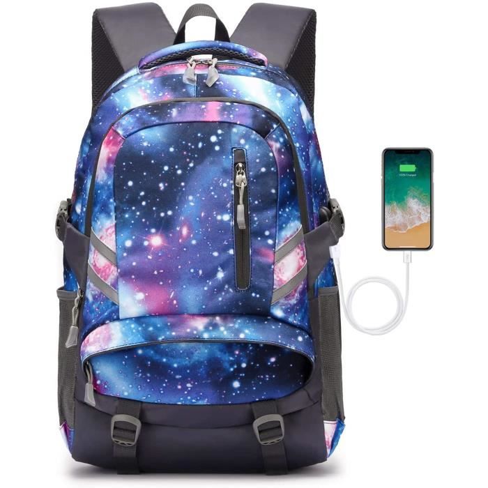 sac à dos pour ordinateur portable anti-vol avec port de chargement USB sac à dos scolaire pour garçons et filles de 15,6 pouces Sac à dos 