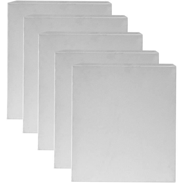 YSFMODE-Toile A Peindre(Lot De 24)-10X10Cm-Toile Vierge Pré-Étirée