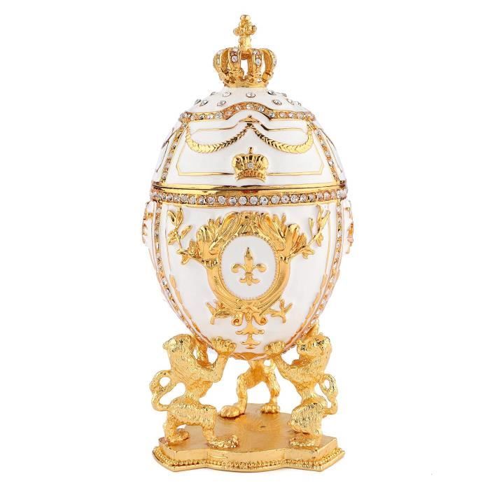 Boîte à Bijoux En Forme D'œuf De Pâques Style Fabergé - Porcelaine Fine, Vintage