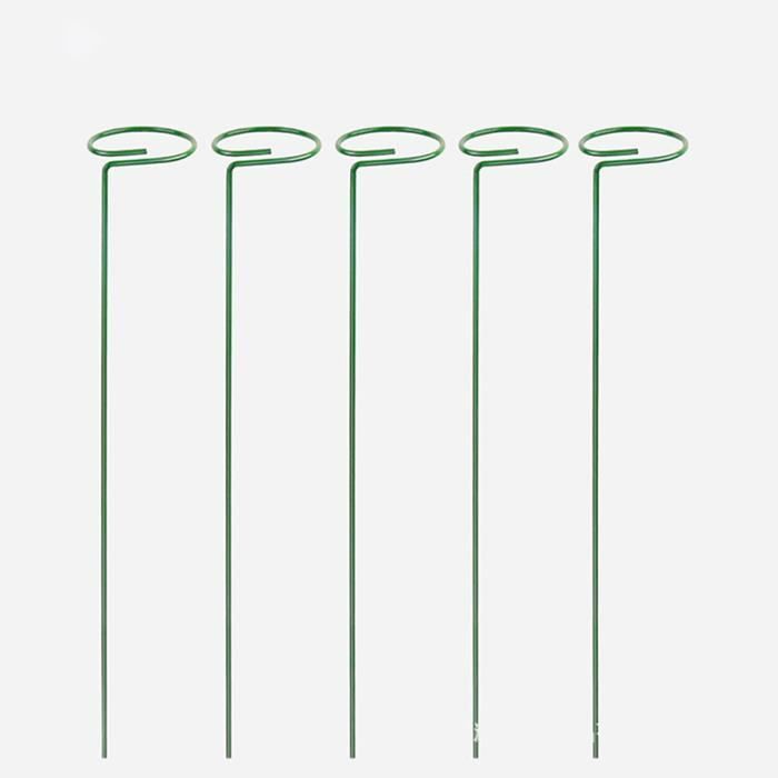 Supports Pour Plantes Semi-circulaires - 6 Pièces Métal Vert - Tuteur Pivoines, Rosiers, Tomates