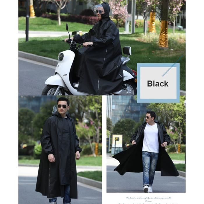 Couleur Noir taille XXL Poncho de pluie imperm?�able pour femmes et hommes, veste longue ?� 