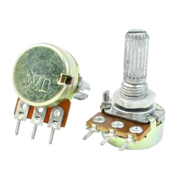 10pcs B linéaire double 6mm dia Arbre moleté potentiomètre rotatif