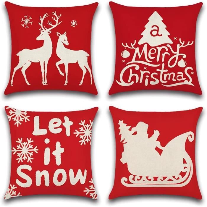 4 Housses De Coussin Imperméables HUASHUZI - 45x45 Cm, Bleu Marine, Pour Extérieur/Intérieur