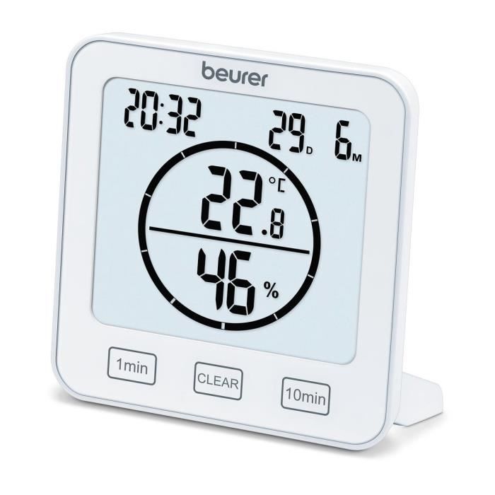 thermomètre / hygromètre avec écran lcd noir - OTIO - Mr.Bricolage