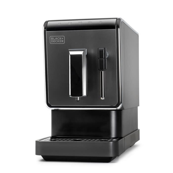 Machine à café automatique BLACK+DECKER BXCO1470E de 1470W, 19 bars, 2 tasses, réservoir d'eau de 1,2L, capacité café de 160g