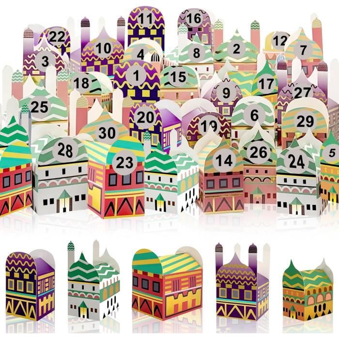 Calendrier Du Ramadan DIY à Remplir, 30 Sacs En Papier Kraft Imprimés, Sacs Eid Mubarak, Sacs Cadeaux Ramadan, Sacs Calendrier Ramadan, Sacs Cadeaux