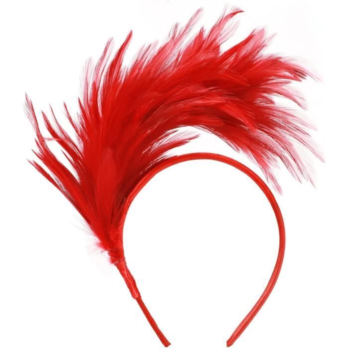 Lot De 2 Bandeaux à Plumes Arc-en-Ciel - Accessoire Cheveux Festif Pour Femmes, Fêtes, Déguisements, Photos