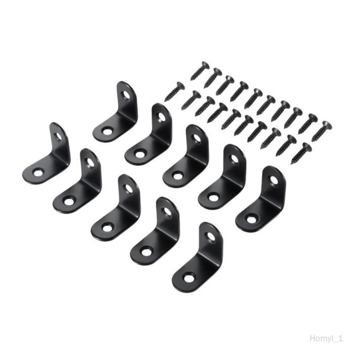 Lot De 10 Équerres Et Fixations En Acier Galvanisé – 50 Pièces Avec Vis – Plaque De Raccord À