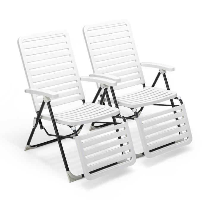 costway lot de 2 chaises longues inclinables - dossier réglable à 7 niveaux - transat bain de soleil - piscine, plage, jardin