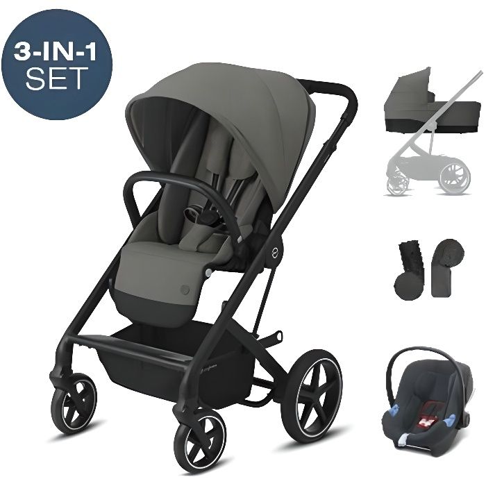 Poussette Trio Balios S Lux - CYBEX - Soho grey - Nacelle S et siège auto  Aton B2 i-Size Black - Cdiscount Puériculture & Eveil bébé