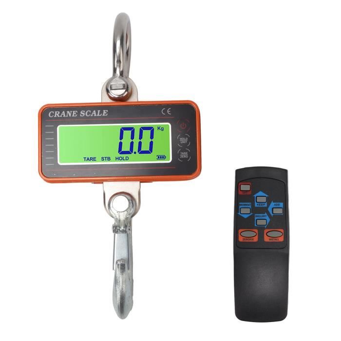Balance Suspendue électronique 1000kg - Peson De Grue Avec Télécommande - Rechargeable, écran LED - Haute Précision Pour Bétail, Bois, Machines