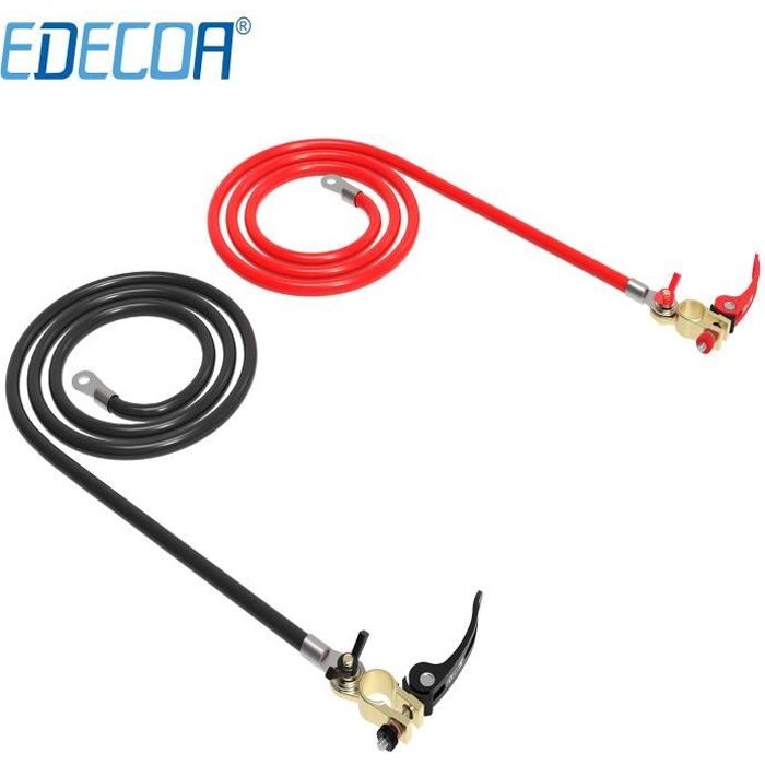 EDECOA Câble de Batterie 1m 25mm2 avec Borne de Batterie en Cuivre Pur (1 Paire)