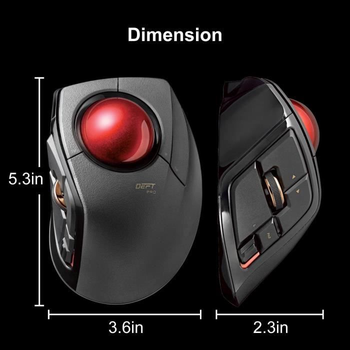 Trackball Mouse MDPT1MRXBK,Wired,Wireless,and Bluetooth,Gaming