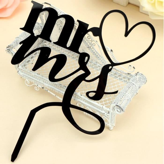 Elisona Fiancailles De Mariage Gateau Topper Choisissez Gateau Acrylique Silhouette Decoration Accessoires Noir Cdiscount Maison