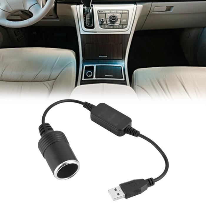 Port USB vers prise allume-cigare de voiture 12 V cordon adaptateur convertisseur femelle